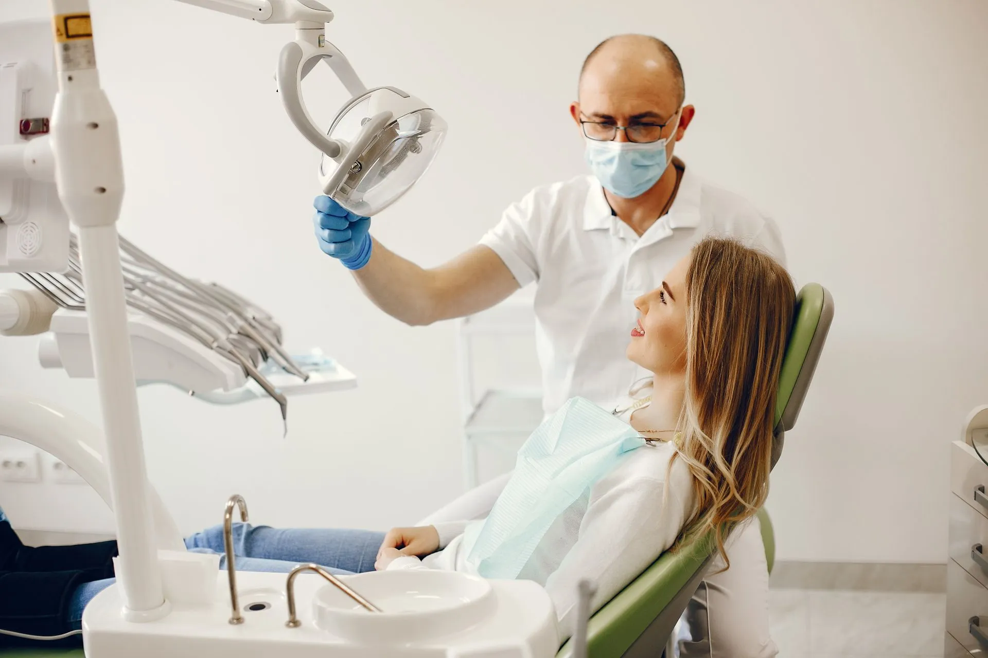 girl sitting for dental treatment at garden oaks dental